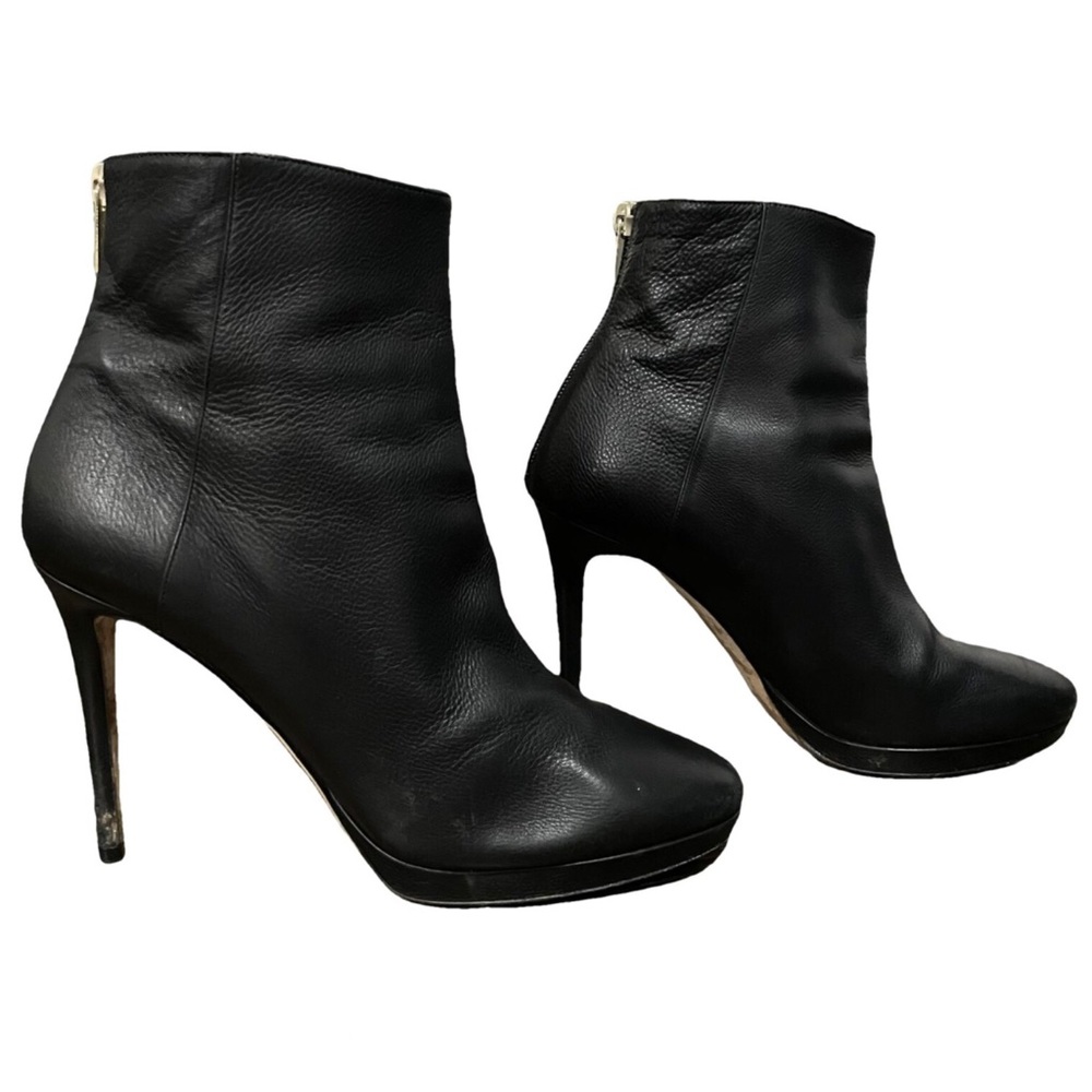 Jimmy Choo Black Leather Stiletto Ankle Boots